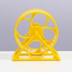 Колесо на подставке для грызунов, диаметр колеса 12,5 см, 14 х 3 х 9 см, жёлтое - фото 8683262