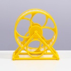 Колесо на подставке для грызунов, диаметр колеса 12.5 см, 14×3×9 см, жёлтое - Фото 3