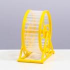 Колесо на подставке для грызунов, диаметр колеса 12.5 см, 14×3×9 см, жёлтое - Фото 4