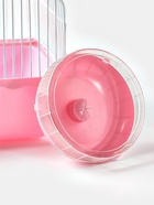 Колесо для грызунов, 11 см, тихое, пластик, розовое - Фото 4