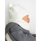 Шапочка на завязках с помпонами детская Amarobaby Pure Love Pompony, с подкладом, размер 40-42 см, цвет молочный - Фото 8