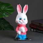 Новогодняя копилка "Заяц лыжник" белый, 27см - фото 26815299