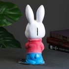 Новогодняя копилка "Заяц лыжник" белый, 27см - фото 26815301