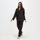 Пижама женская (рубашка и брюки) KAFTAN "Треугольники" цвет цвет чёрный, размер 40-42 - фото 11776271