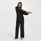 Пижама женская (рубашка и брюки) KAFTAN "Треугольники" цвет цвет чёрный, размер 44-46 - Фото 4