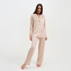 Пижама женская (рубашка и брюки) KAFTAN "Треугольники" цвет молочный, размер 40-42 - фото 320799575