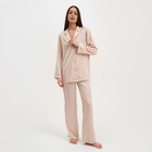 Пижама женская (рубашка и брюки) KAFTAN "Треугольники" цвет молочный, размер 52-54 - Фото 5