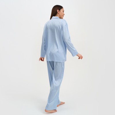 Пижама женская (рубашка, брюки) KAFTAN «Треугольники», голубая, размер 40-42