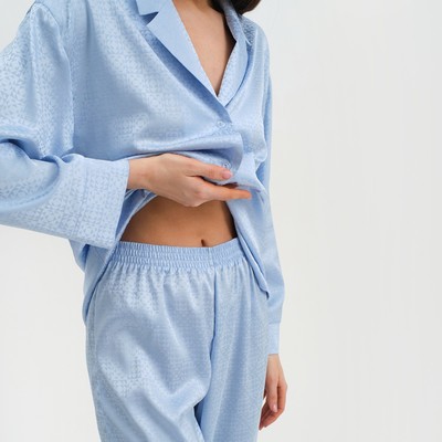 Пижама женская (рубашка, брюки) KAFTAN «Треугольники», голубая, размер 40-42