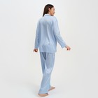Пижама женская (рубашка и брюки) KAFTAN "Треугольники" цвет голубой, размер 52-54 - Фото 2
