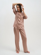 Пижама женская (рубашка и брюки) KAFTAN "Треугольники" цвет бежевый, размер 52-54 - Фото 6