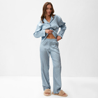 Пижама женская (рубашка и брюки) KAFTAN "Горох" цвет голубой, размер 48-50 - Фото 5