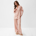 Пижама женская (рубашка и брюки) KAFTAN "Горох" цвет розовый, размер 40-42 - фото 321658996