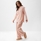 Пижама женская (рубашка и брюки) KAFTAN "Горох" цвет розовый, размер 44-46 - Фото 3