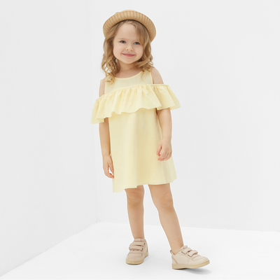 Платье для девочки MINAKU: Cotton Collection жёлтое, рост 116 см