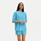 Пижама женская (футболка и шорты) KAFTAN Basic р. 48-50, голубой 7677138 - фото 9733034