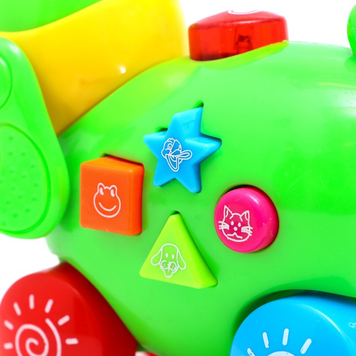 Каталка на верёвочке «Зверята», звуковые и световые эффекты,собака, цвет зелёный 54208