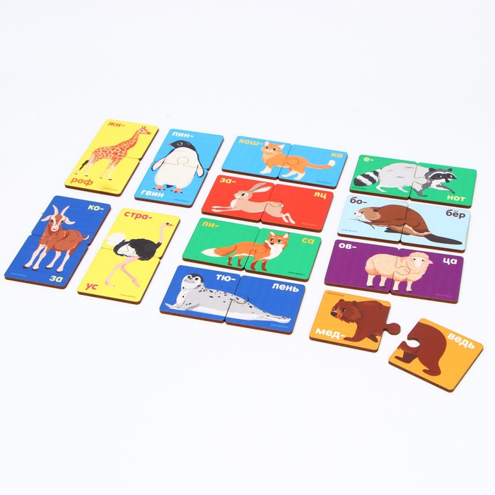 Пазл «Учимся читать», два слога 54216