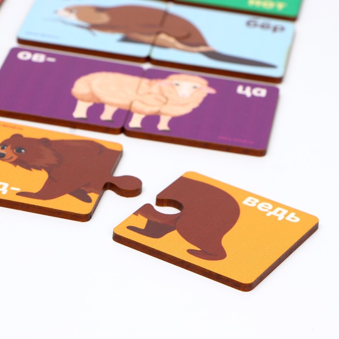 Пазл «Учимся читать», два слога 54216