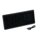 Часы электронные настенные, настольные, с будильником, 36 х 15 х 3 см, красные цифры - фото 51455476