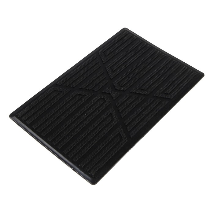 Накладка-подпятник для автоковрика, 25×15 см, ПВХ, крепление, черный - Фото 1