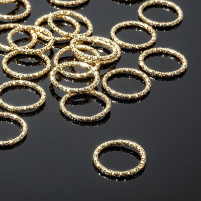Кольцо соединительное, из нержавеющей стали, 1,5×1,5 см (наб.100шт), цвет золото (разъёмное)