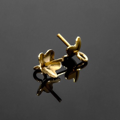 Держатель для кулона клеевой с петлёй, гладкий, (набор 10 шт.), 8×6 мм, цвет золото