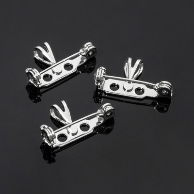 Основа для броши с визорным замком, 20*12мм (набор 3шт.), цвет серебро