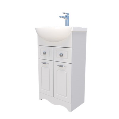 Тумба для ванной комнаты «Пинта 50 - 2», с раковиной «Элегия», 490×300×820 мм, цвет белый