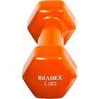 Гантель обрезиненная Bradex SF 0534, оранжевая, 1.5 кг - Фото 2