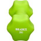 Гантель неопреновая Bradex SF 0542, салатовая, 2 кг - Фото 2