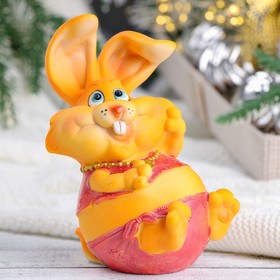 Копилка "Толстая зайчиха" рыжая, 10х9х15см 7805822
