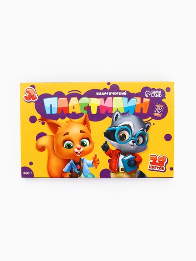 Пластилин 18 цветов мягкий 360 г