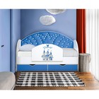 Кровать детская с мягкой спинкой «Корона №2», 800 × 1600 мм, без бортика, белый / синий - Фото 3