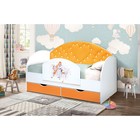 Кровать детская с мягкой спинкой «Сердце №3», 800 × 1600 мм, без бортика, белый/оранжевый - Фото 3