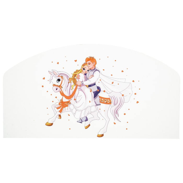 Бортик для кровати «Сердце №3», с фотопечатью, 790×440 мм, цвет белый/оранжевый - Фото 1