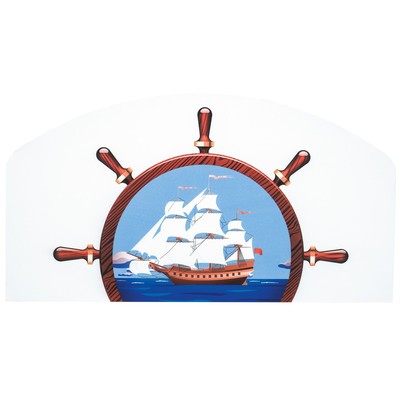 Бортик для кровати «Штурвал», с фотопечатью, 790×440 мм, цвет белый/синий