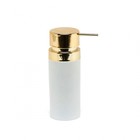 Дозатор Lenox для жидкого мыла, пластик, цвет белый/золото - фото 295615656