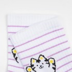 Носки детские, цвет белый/принт котик, размер 14 - Фото 3