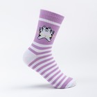 Носки детские, цвет сиреневый/принт котик, размер 16 - фото 9734847