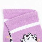 Носки детские, цвет сиреневый/принт котик, размер 16 - Фото 3
