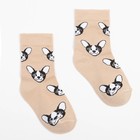 Носки детские, цвет бежевый/принт собачки, размер 20  (артикул 7840220)  большой выбор товаров оптом и в розницу по низким ценам с доставкой