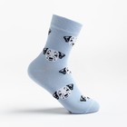 Носки детские, цвет голубой/принт собачки, размер 14 - фото 321337883