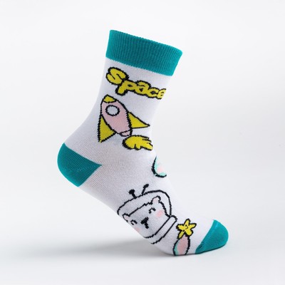 Носки детские, цвет белый/космос, размер 16