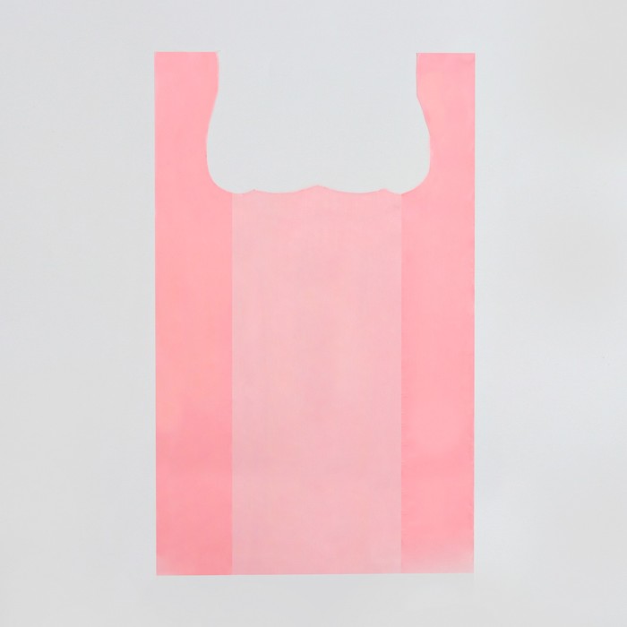 Пакет майка, полиэтиленовый, розовый 24 х 42 см, 8 мкм - Фото 1