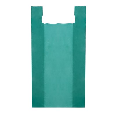 Пакет майка, полиэтиленовый, зеленый 45×90 см, 19 мкм