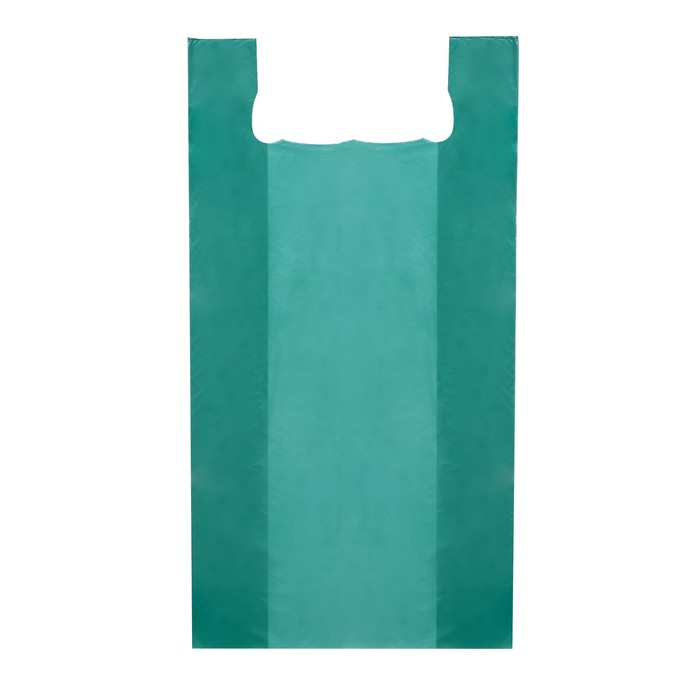 Пакет майка, полиэтиленовый, зеленый 45×90 см, 19 мкм - Фото 1