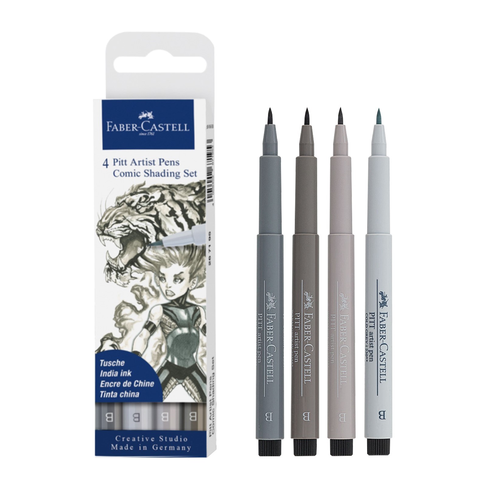 Набор капиллярных ручек Faber-Castell Pitt Artist Pens Comic Shading ...