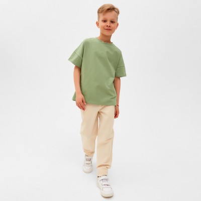 Брюки для мальчика MINAKU: Cotton collection, цвет молочный, рост 104 см