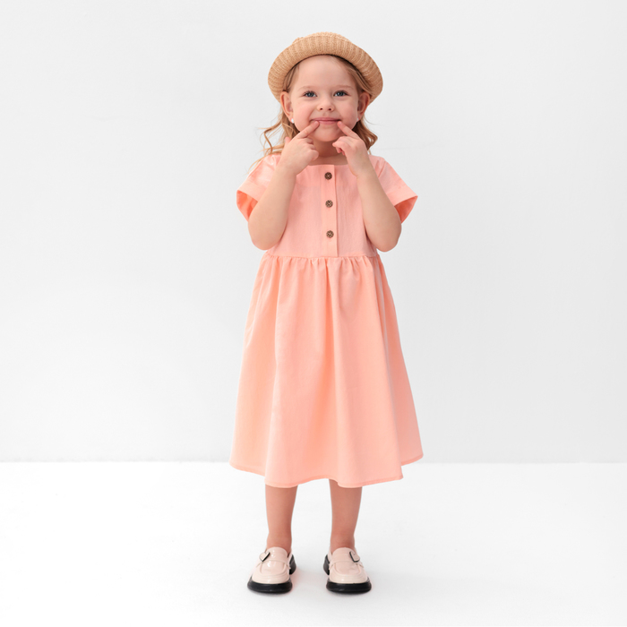 Платье для девочки MINAKU: Cotton Collection, светло-розовое, рост 134 см - Фото 1